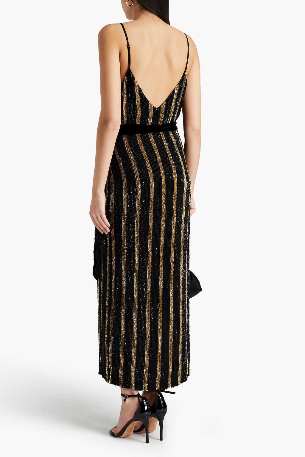 RETROFÊTE Rebecca sequined chiffon maxi dress