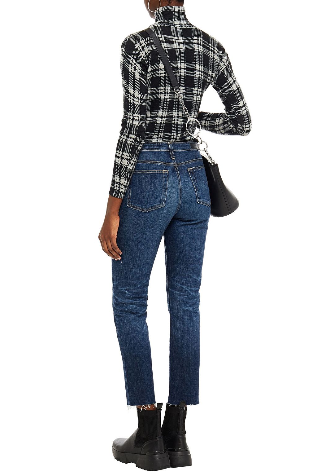 AG JEANS Cropped high-rise straight-leg jeans