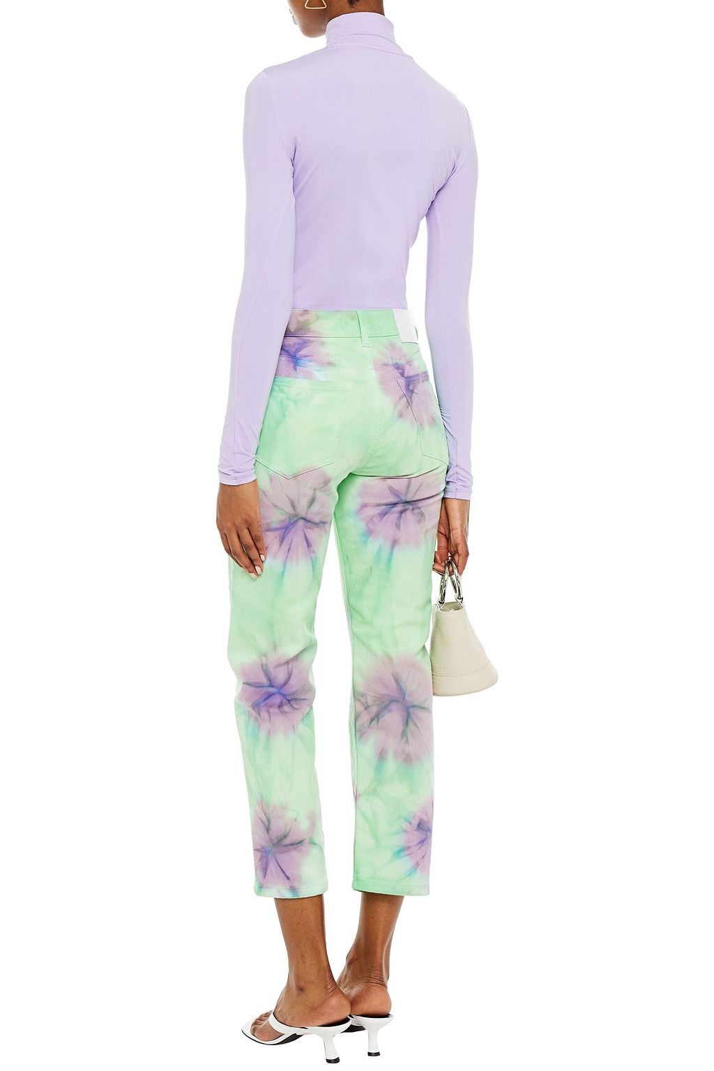 MSGM Tie-dyed high-rise straight-leg jeans