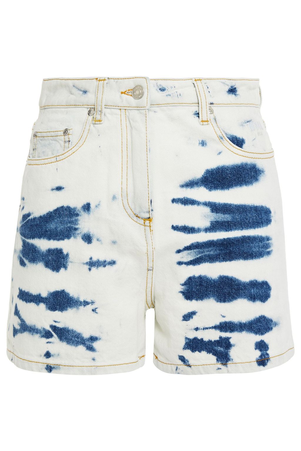 bleached denim shorts