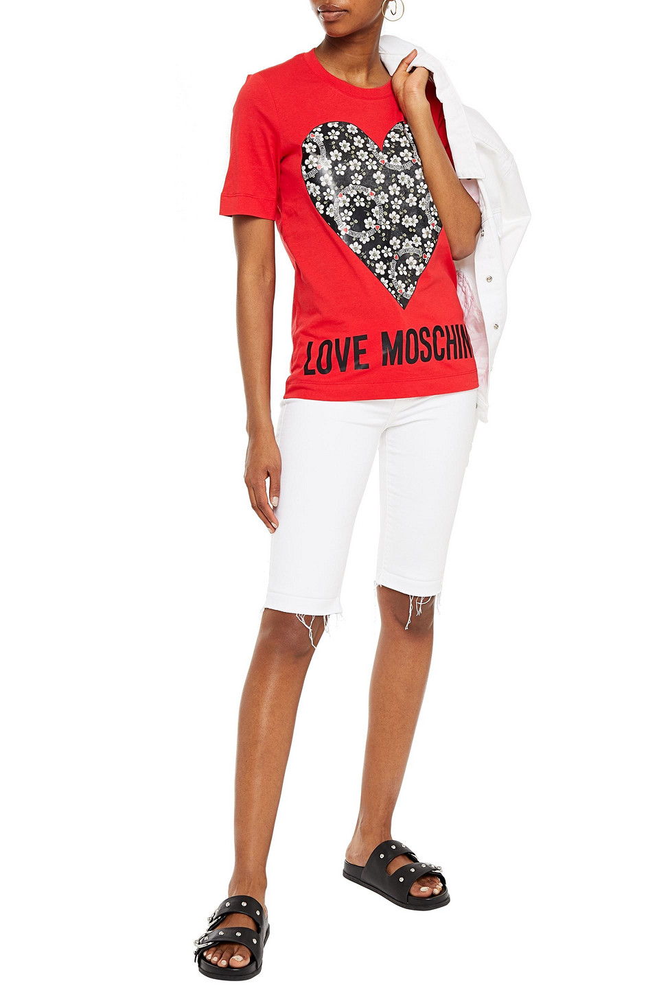 Love Moschino Printed Cotton-jersey T-shirt