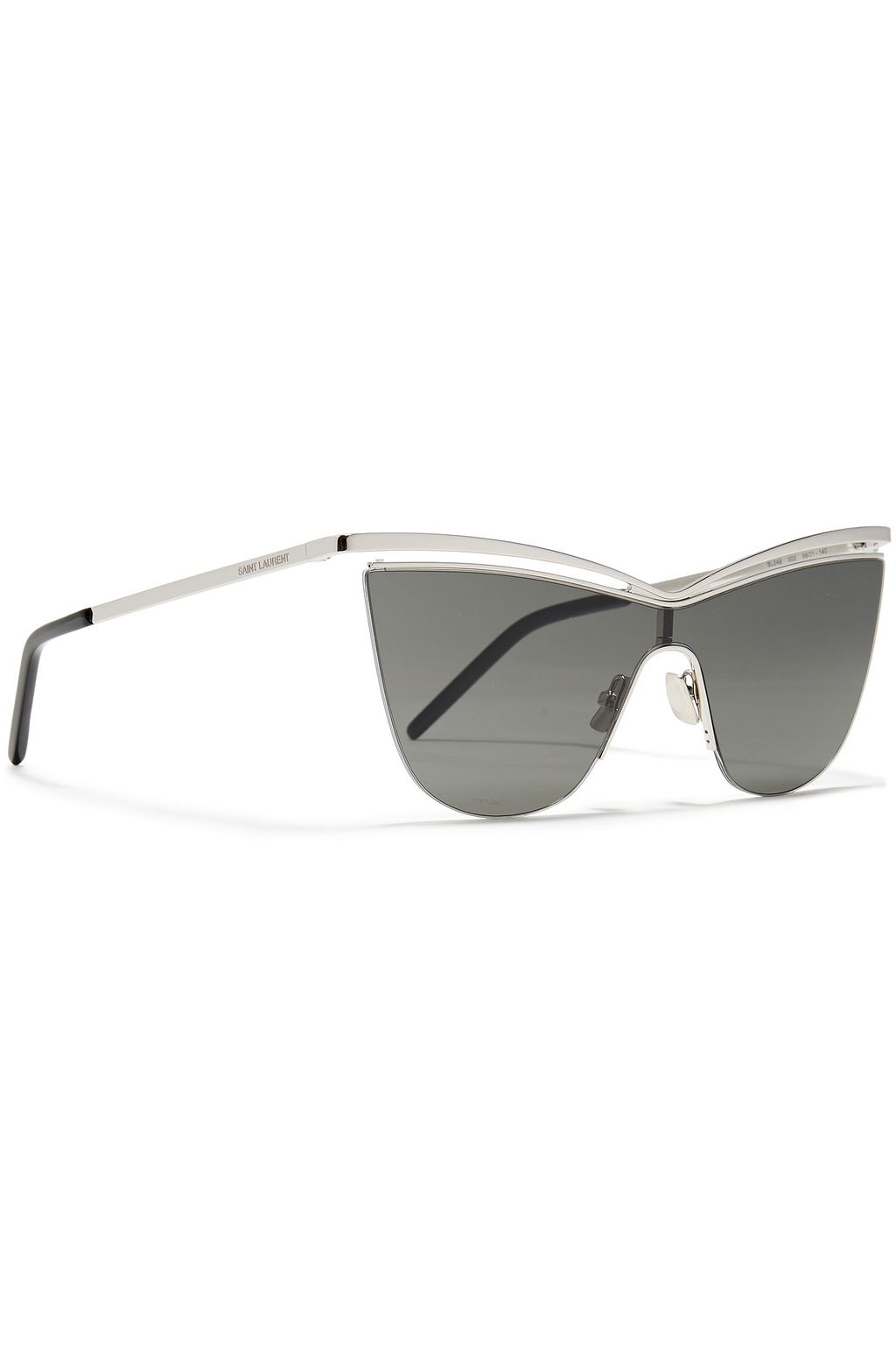 SAINT LAURENT Cat-eye silver-tone sunglasses