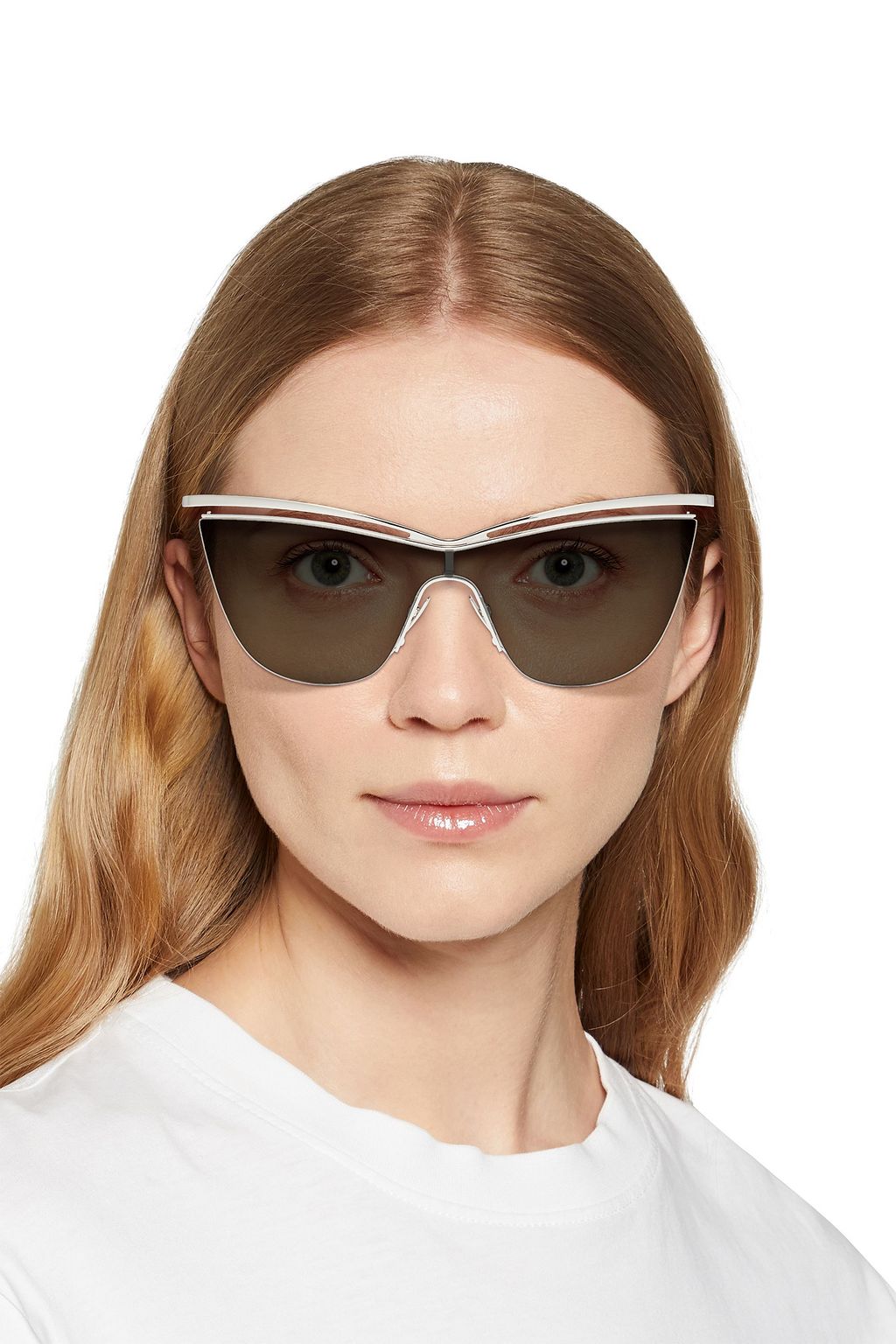 SAINT LAURENT Cat-eye silver-tone sunglasses