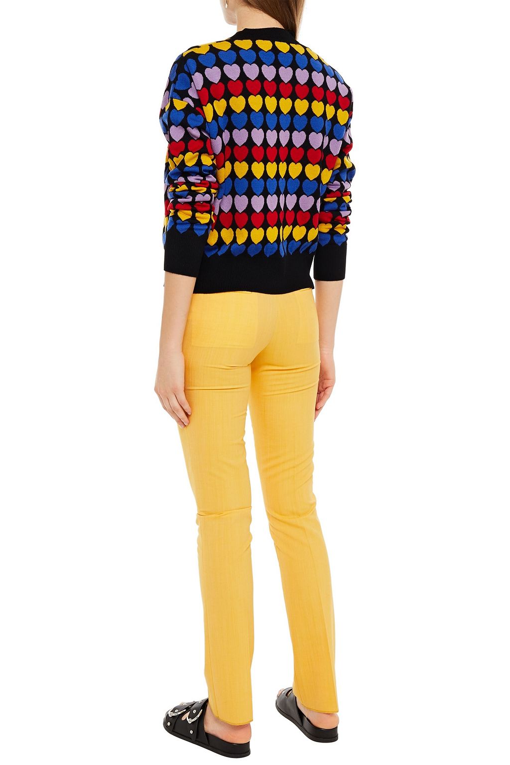 LOVE MOSCHINO Jacquard-knit wool-blend cardigan
