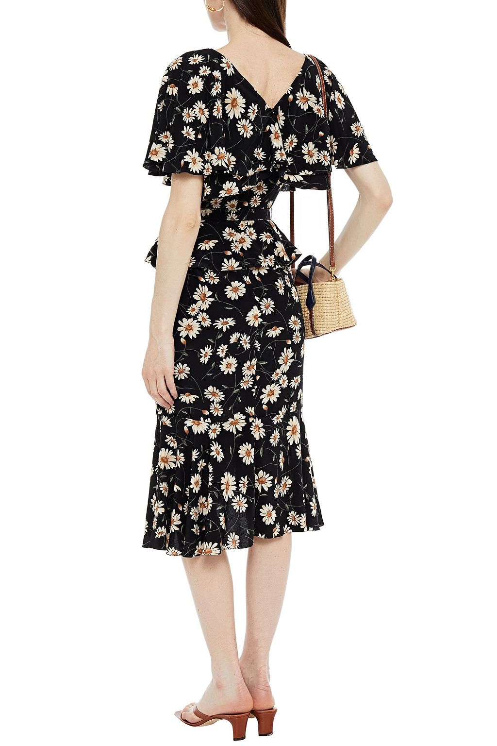 MICHAEL KORS COLLECTION Gathered floral-print crepe de chine dress