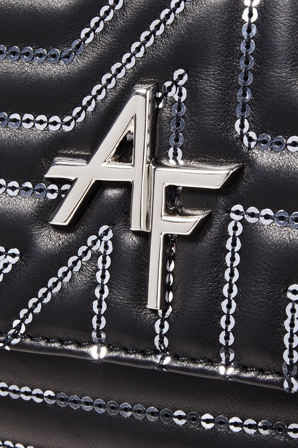 ALBERTA FERRETTI Sequined quilted leather shoulder bag