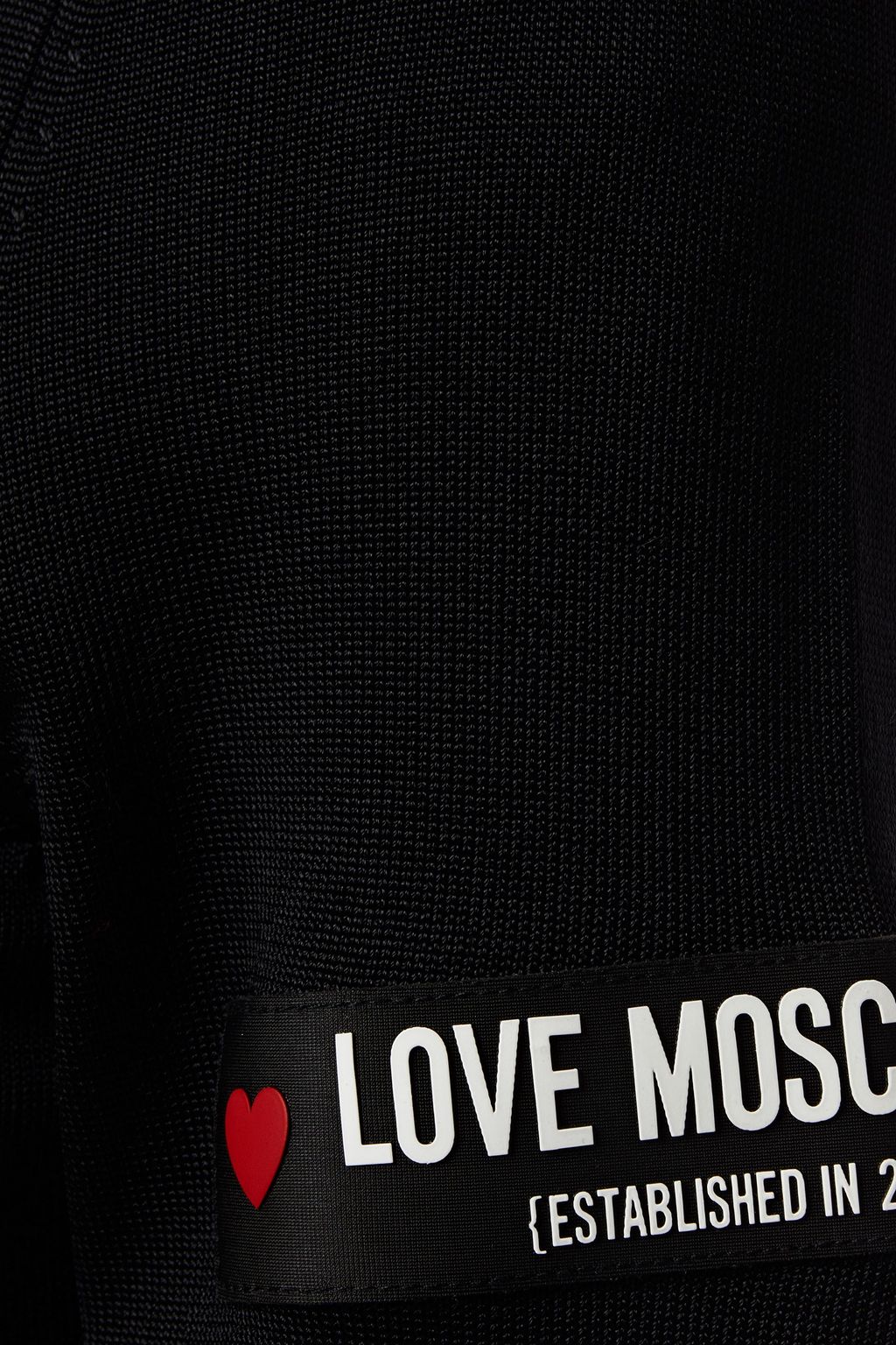 LOVE MOSCHINO Logo-appliquéd stretch-knit mini dress