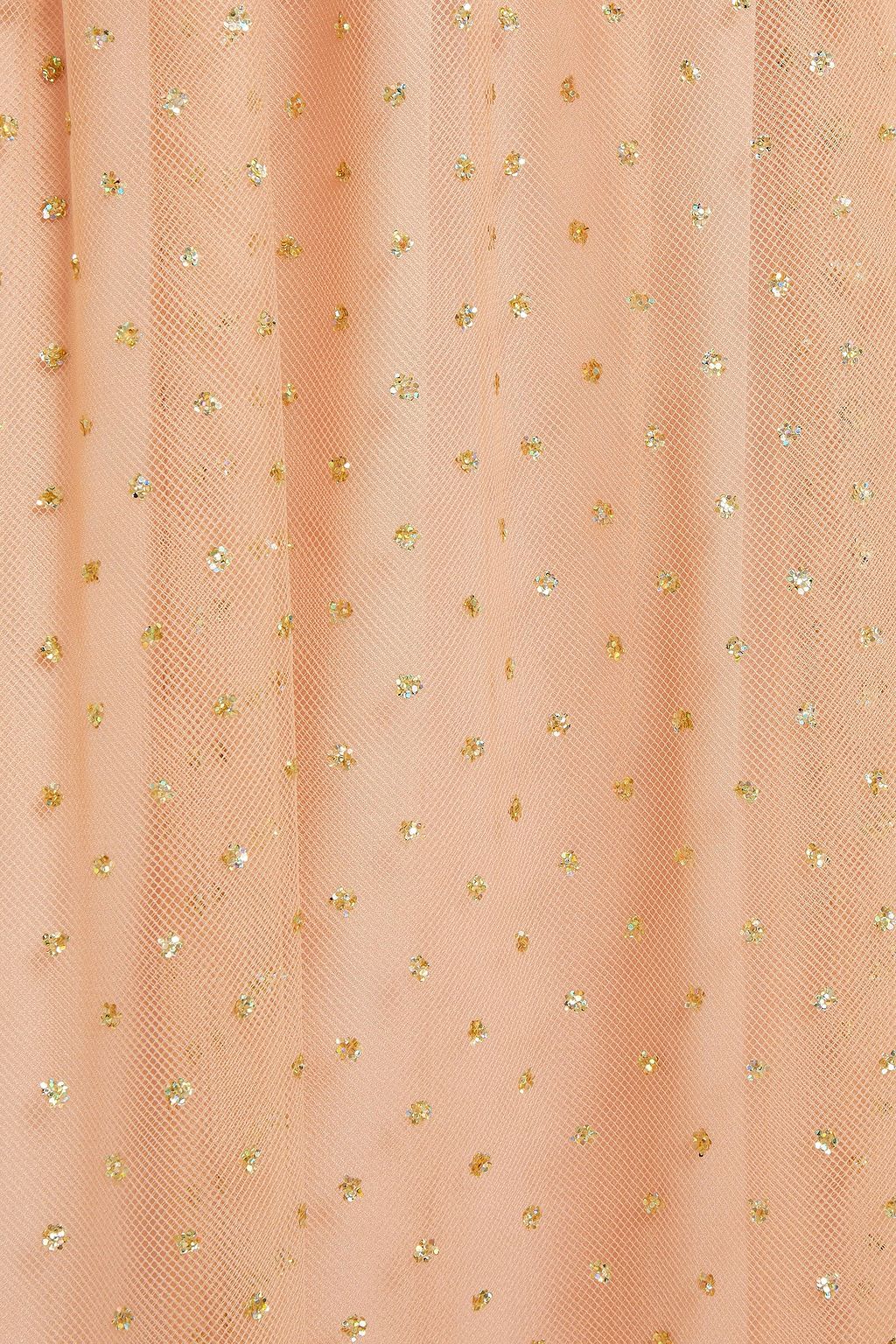 REDVALENTINO Gathered glittered tulle maxi skirt