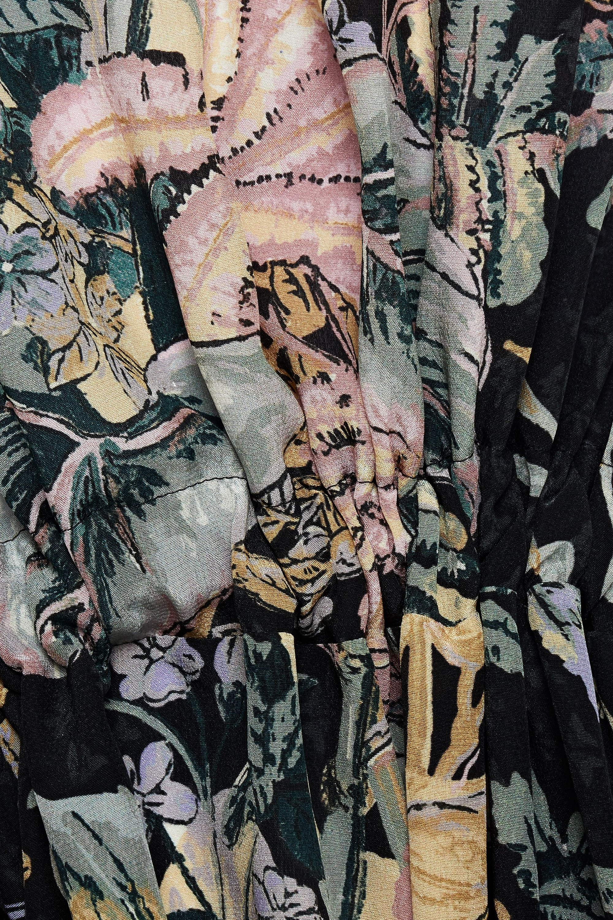 REDValentino Gathered printed silk crepe de chine dress thumbnail