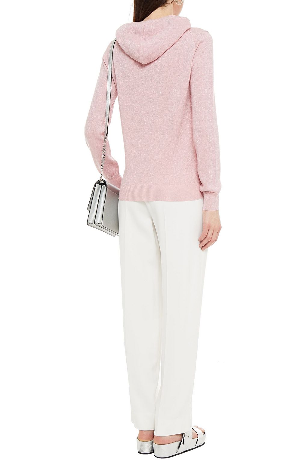 MARKUS LUPFER Mia Lip embellished metallic merino wool-blend hoodie