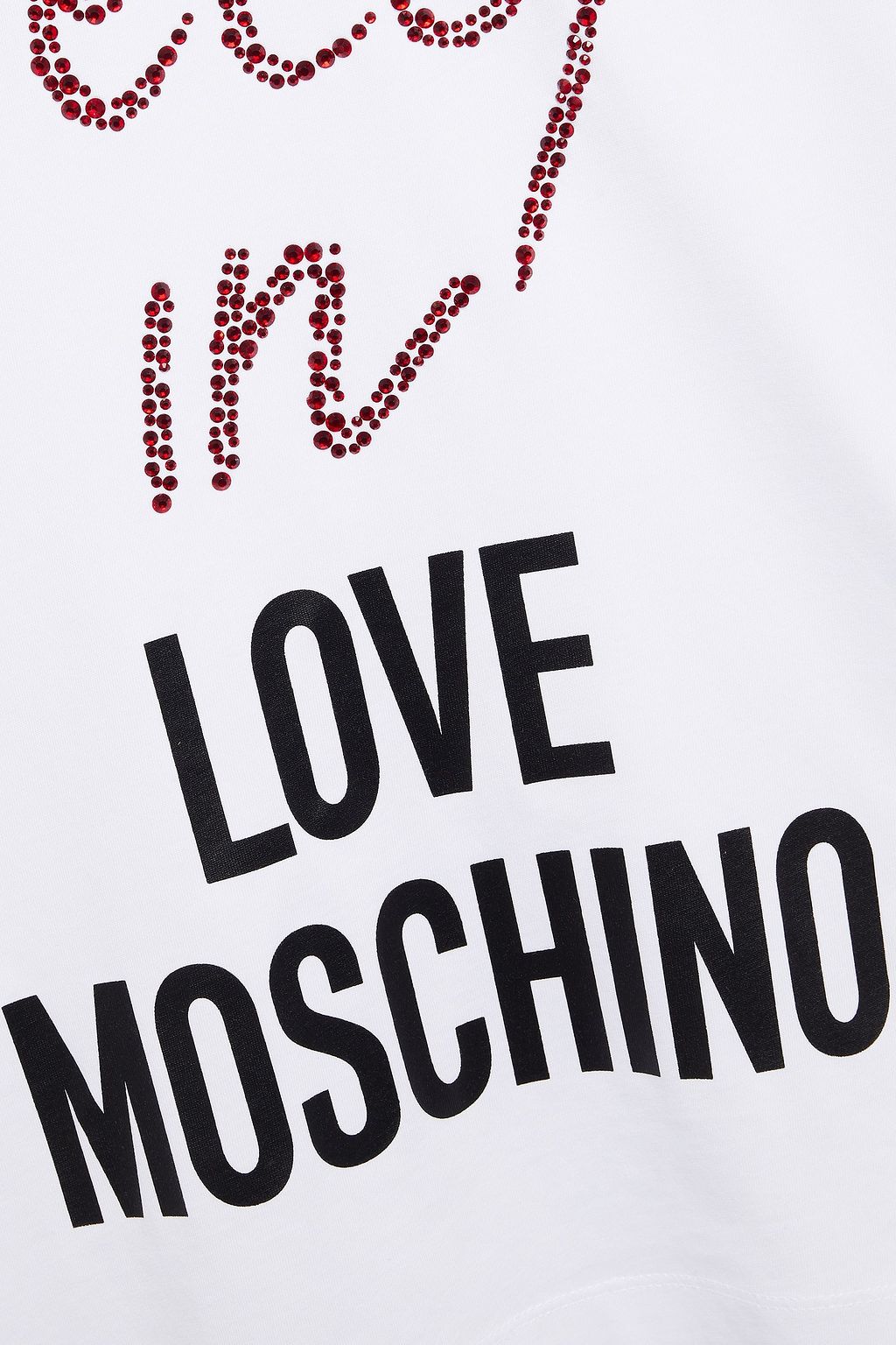 LOVE MOSCHINO Embellished printed cotton-jersey T-shirt