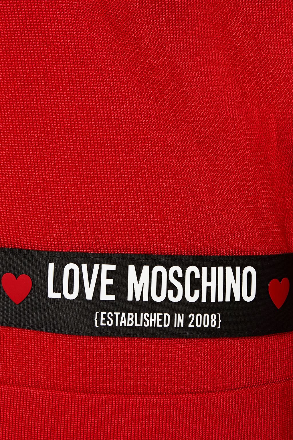 LOVE MOSCHINO Appliquéd stretch-knit sweater