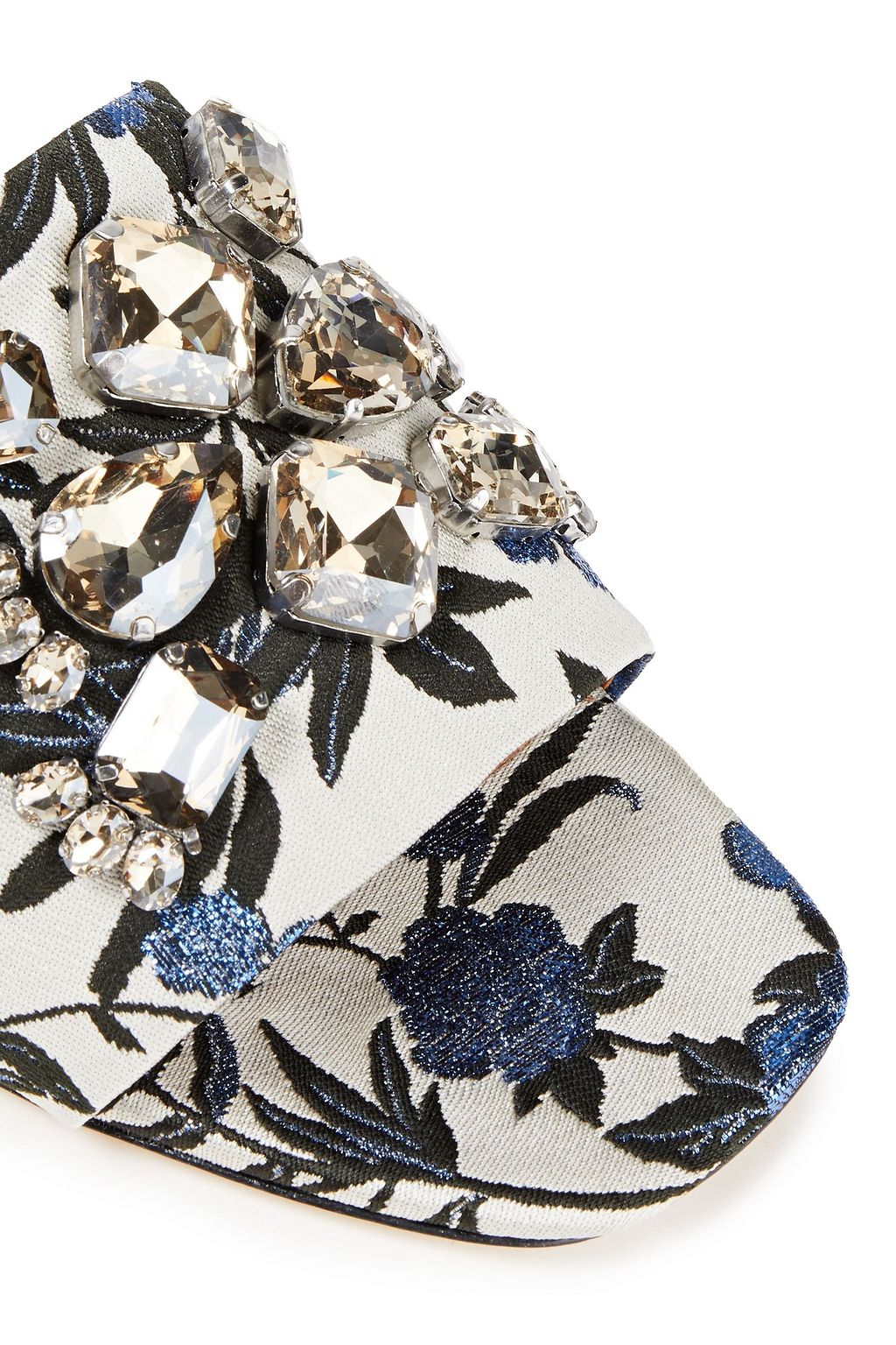 TORY BURCH Embellished brocade mules