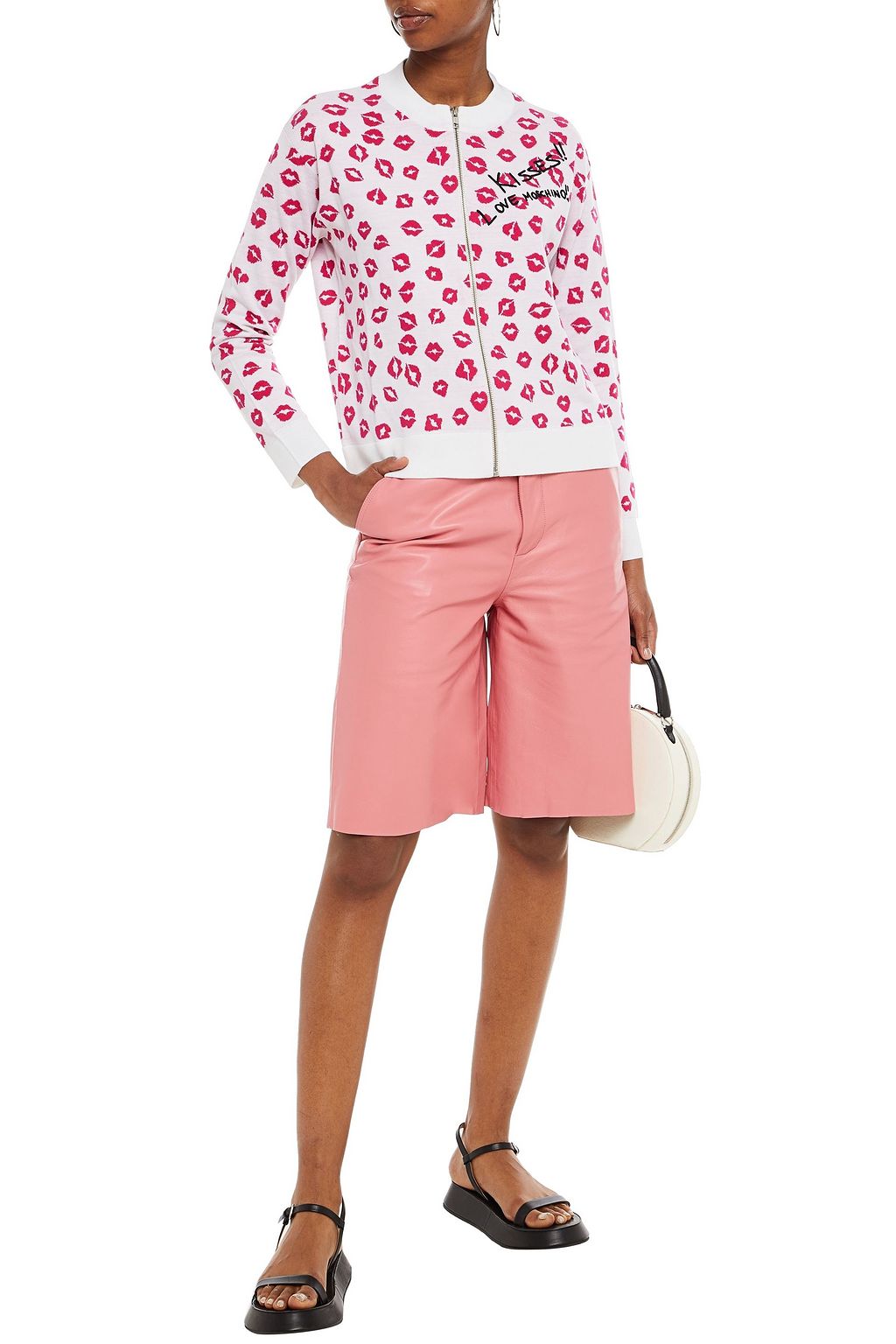 LOVE MOSCHINO Embroidered jacquard-knit jacket