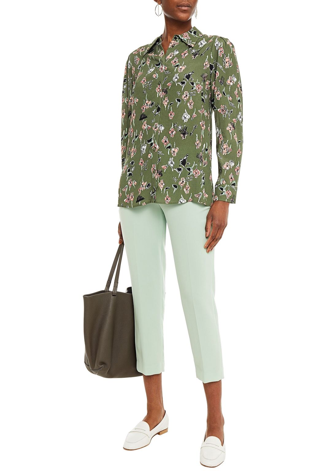 MARKUS LUPFER Maxine floral-print crepe shirt