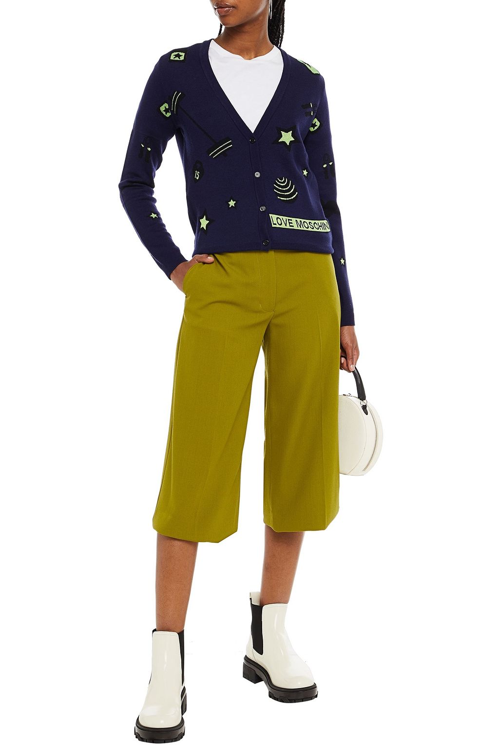 LOVE MOSCHINO Jacquard-knit cardigan