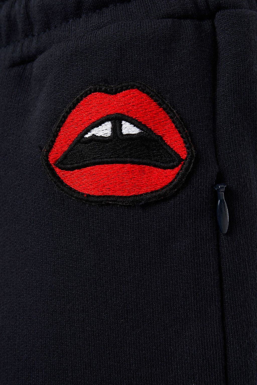 MARKUS LUPFER Daria Lara Lip appliquéd French cotton-terry track pants