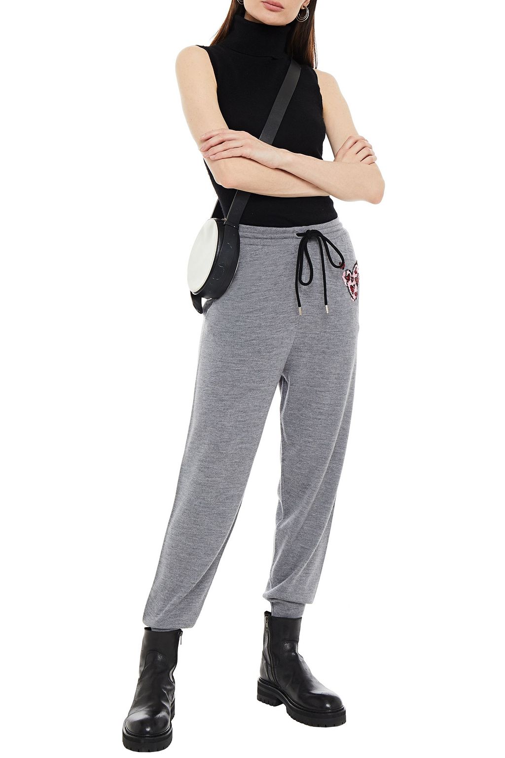 MARKUS LUPFER Mia sequin-embellished merino wool track pants