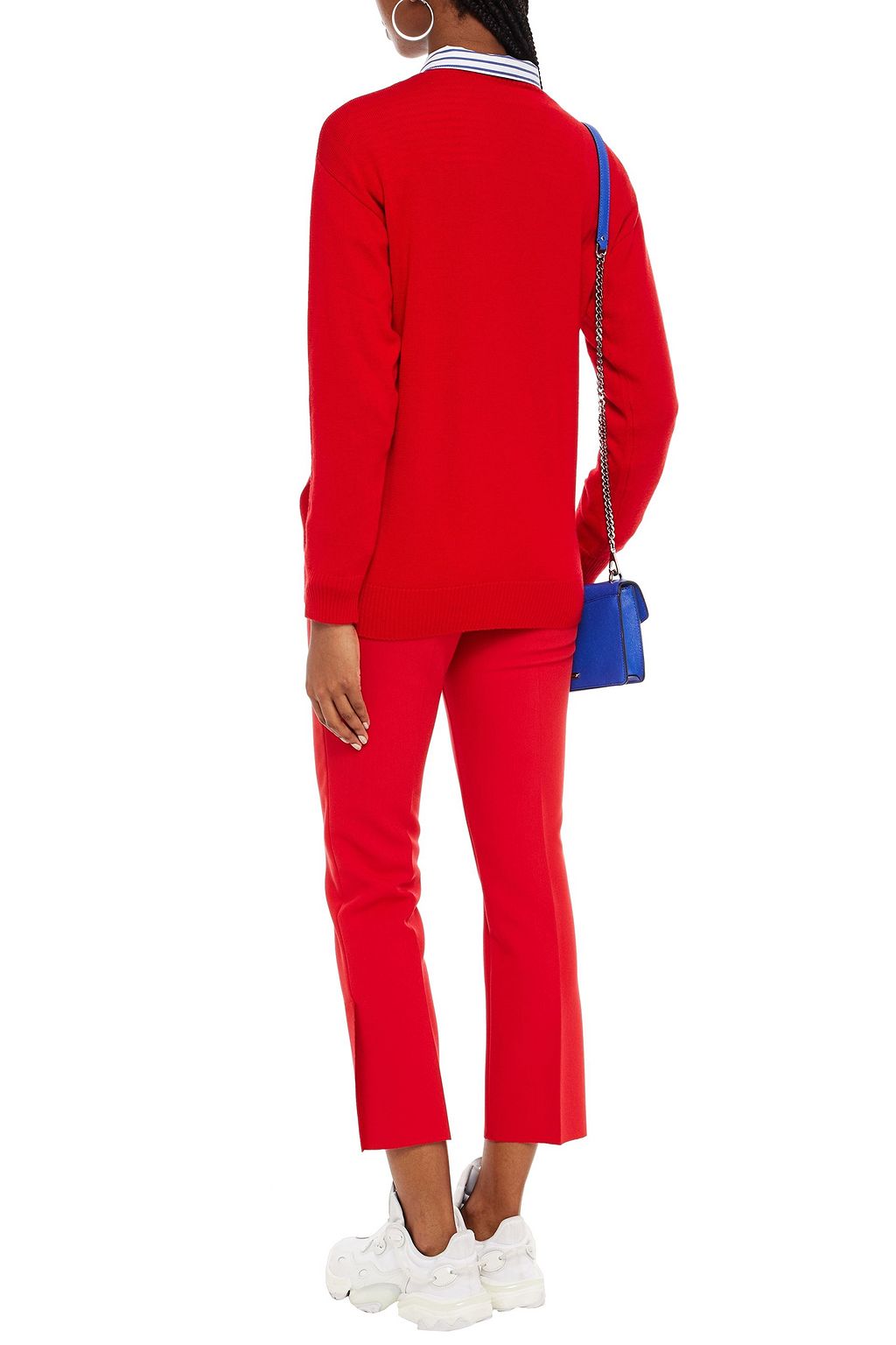 LOVE MOSCHINO Pompom-embellished wool sweater