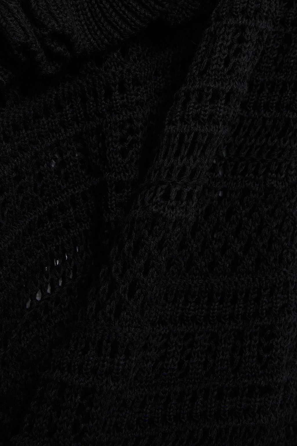 REDVALENTINO Ruffled crochet-knit cotton sweater