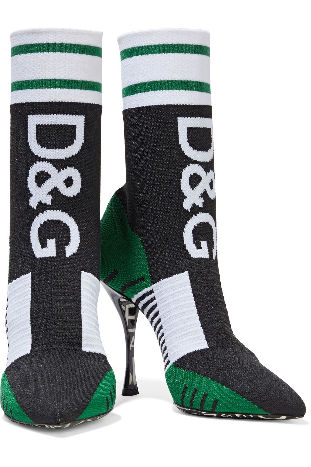DOLCE&GABBANA Jacquard-knit sock boots