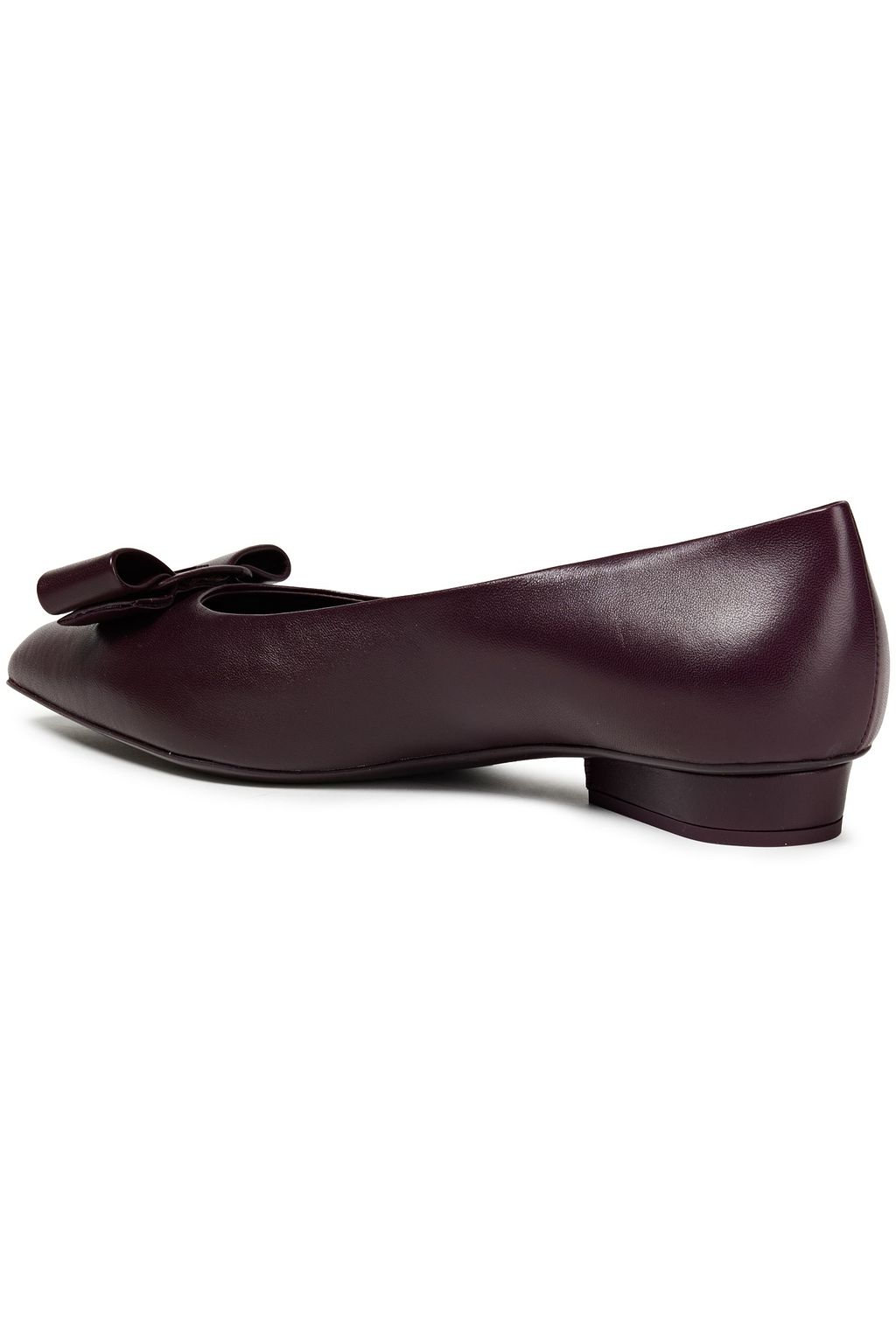 FERRAGAMO Viva 20 bow-embellished leather point-toe flats