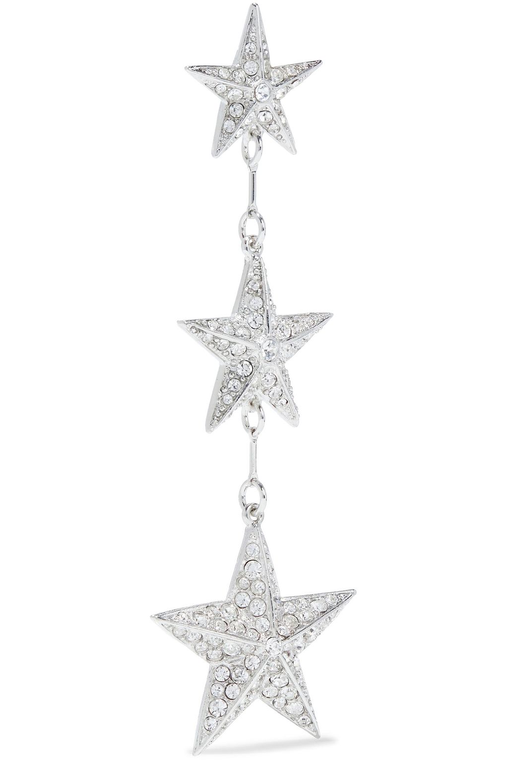 OSCAR DE LA RENTA Silver-tone crystal earrings