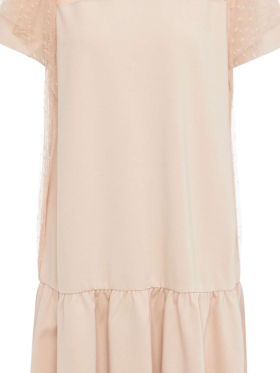 point d'esprit-paneled cotton-jersey mini dress