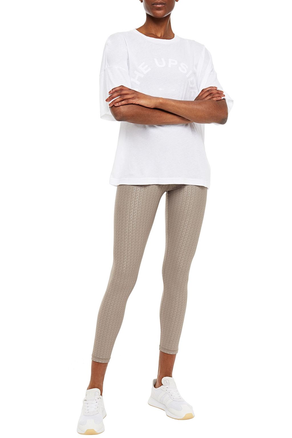 THE UPSIDE Carla printed cotton and linen-blend jersey T-shirt