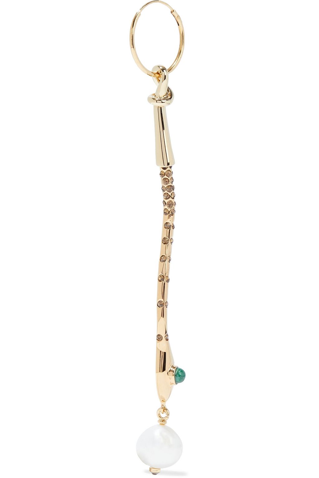 CHLOÉ Callie gold-tone, freshwater pearl, crystal and enamel earrings