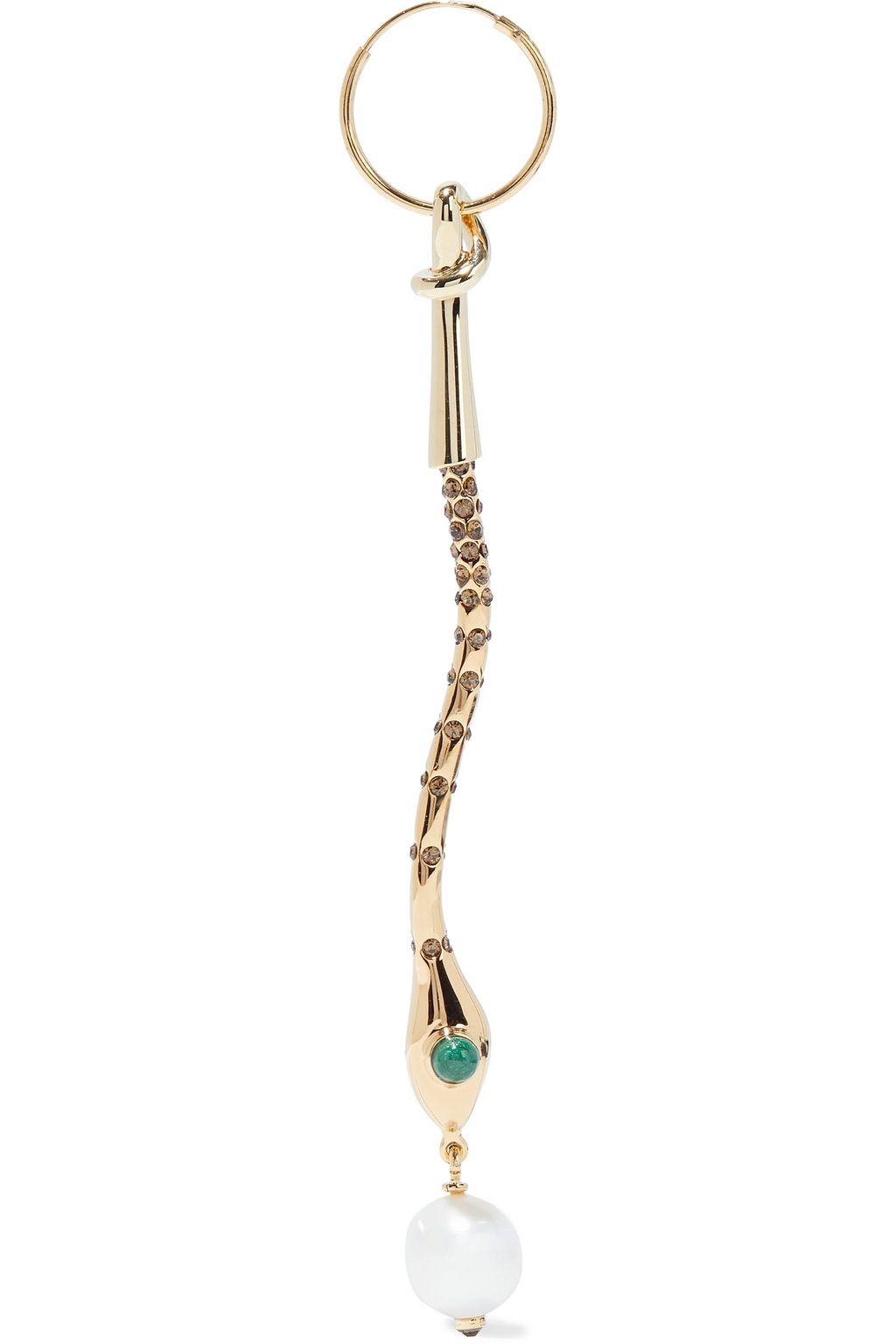 CHLOÉ Callie gold-tone, freshwater pearl, crystal and enamel earrings
