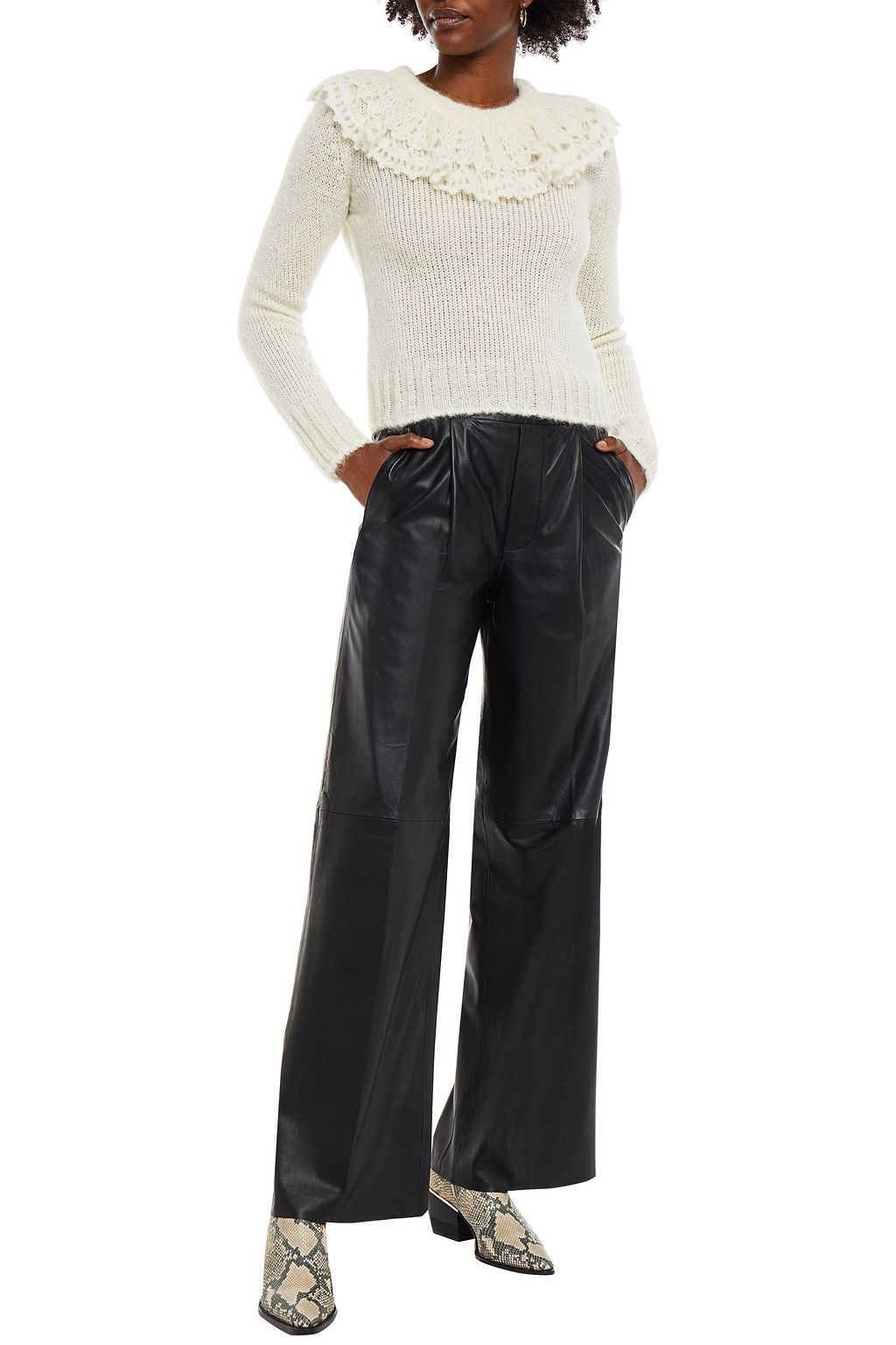 PHILOSOPHY DI LORENZO SERAFINI Ruffled brushed knitted sweater
