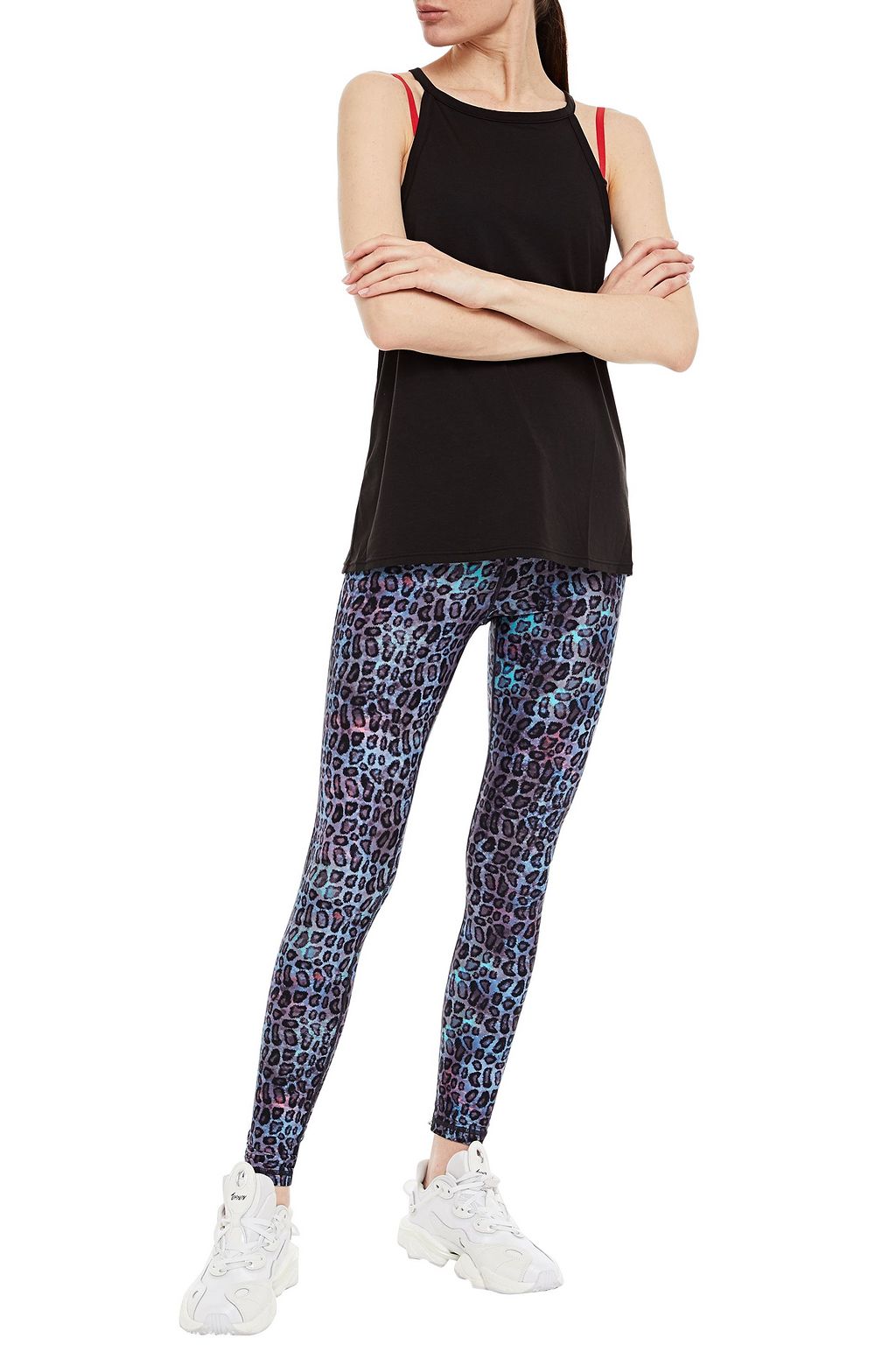 THE UPSIDE Printed stretch-jersey tank