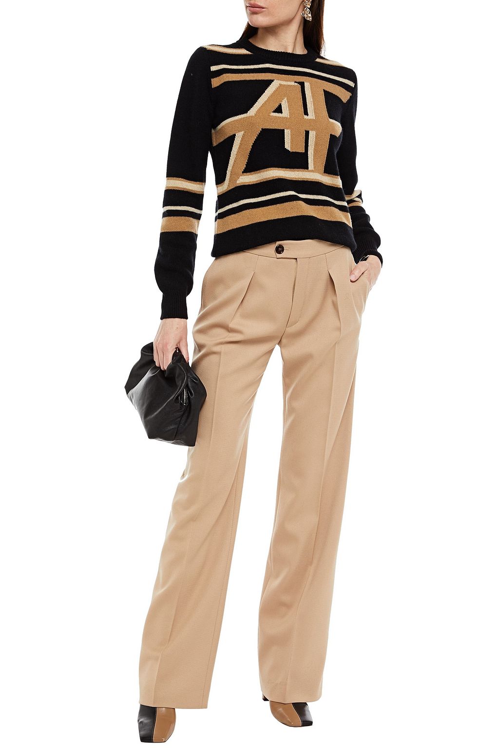 ALBERTA FERRETTI Intarsia wool and cashmere-blend sweater