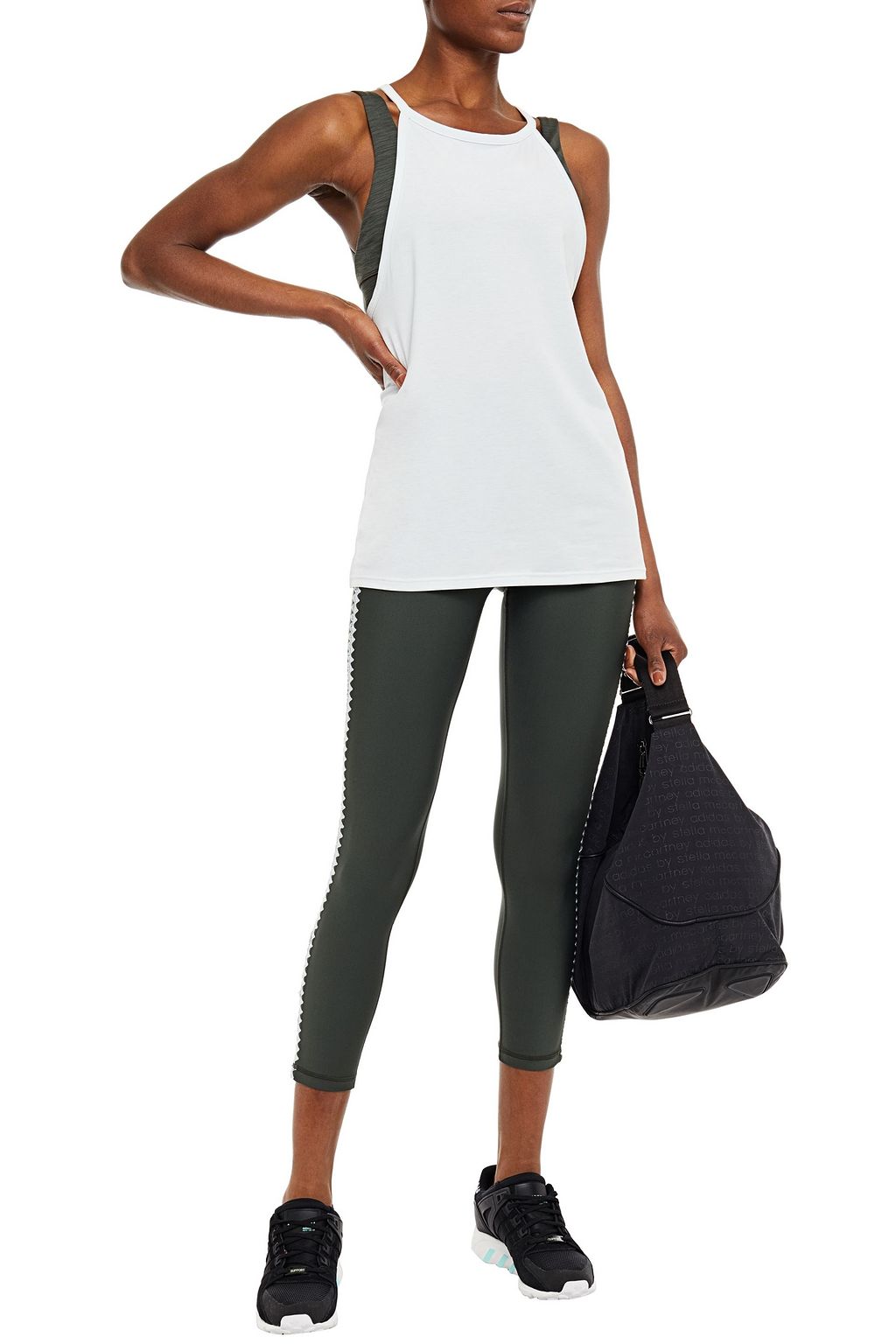 THE UPSIDE Printed stretch-jersey tank
