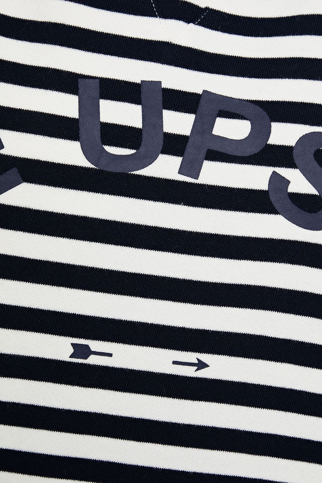THE UPSIDE Arlette printed striped French cotton-terry hoodie