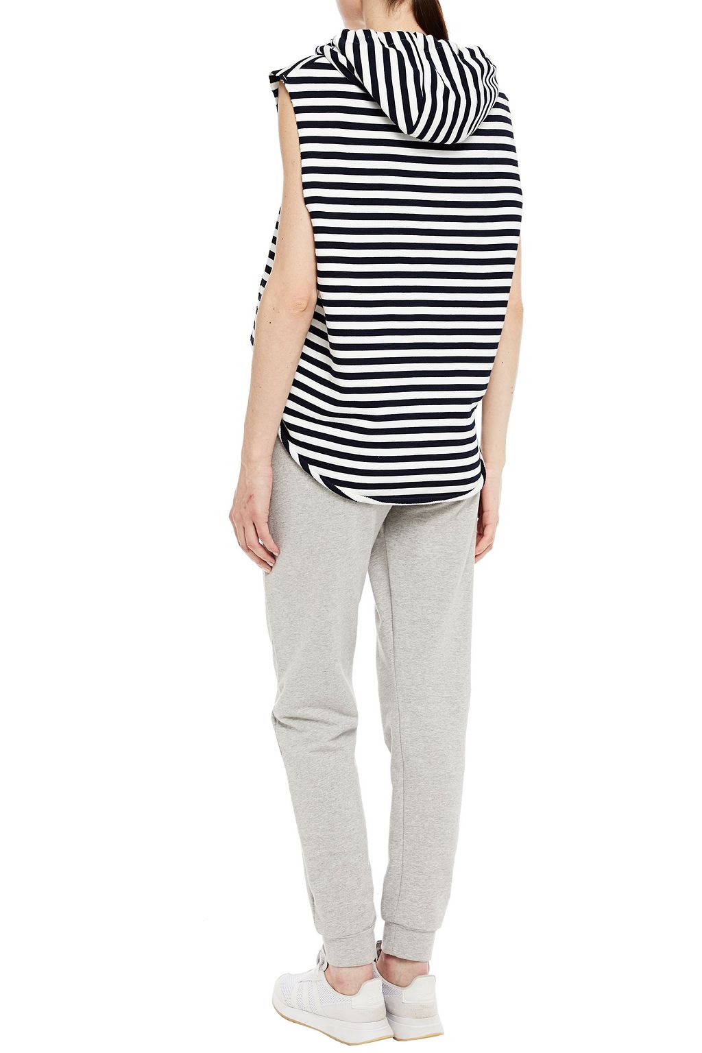 THE UPSIDE Arlette printed striped French cotton-terry hoodie