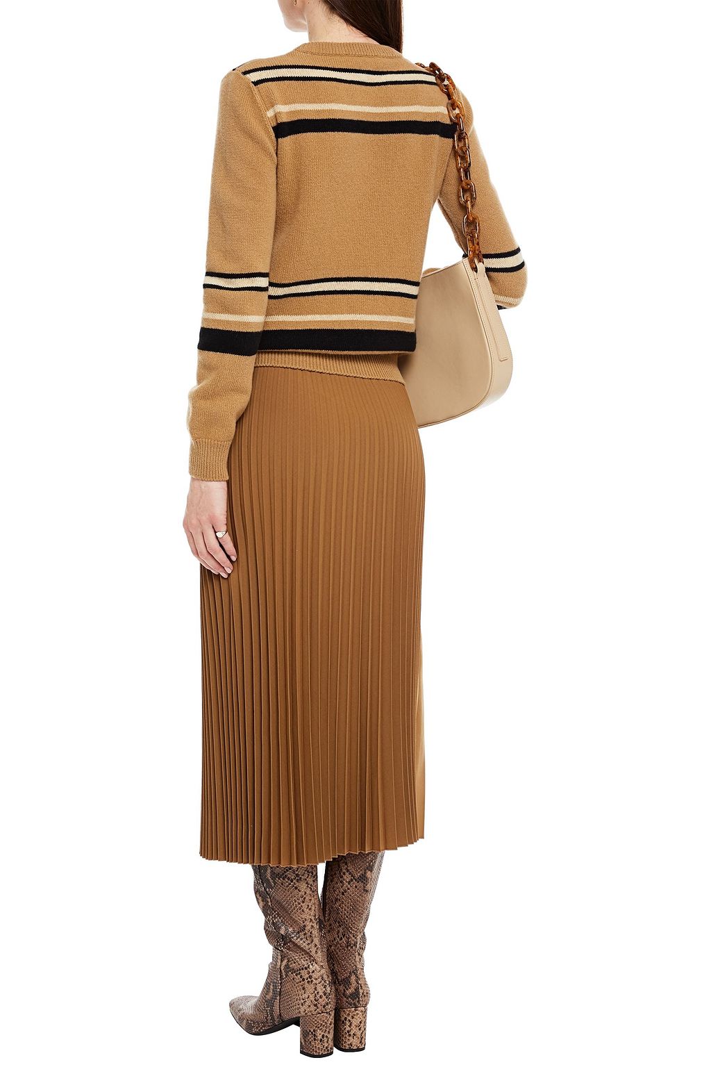 ALBERTA FERRETTI Intarsia wool and cashmere-blend sweater