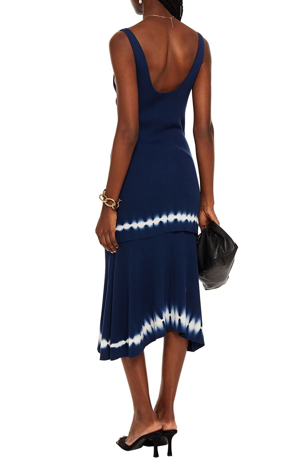 ALTUZARRA Tie-dyed ribbed cotton midi dress