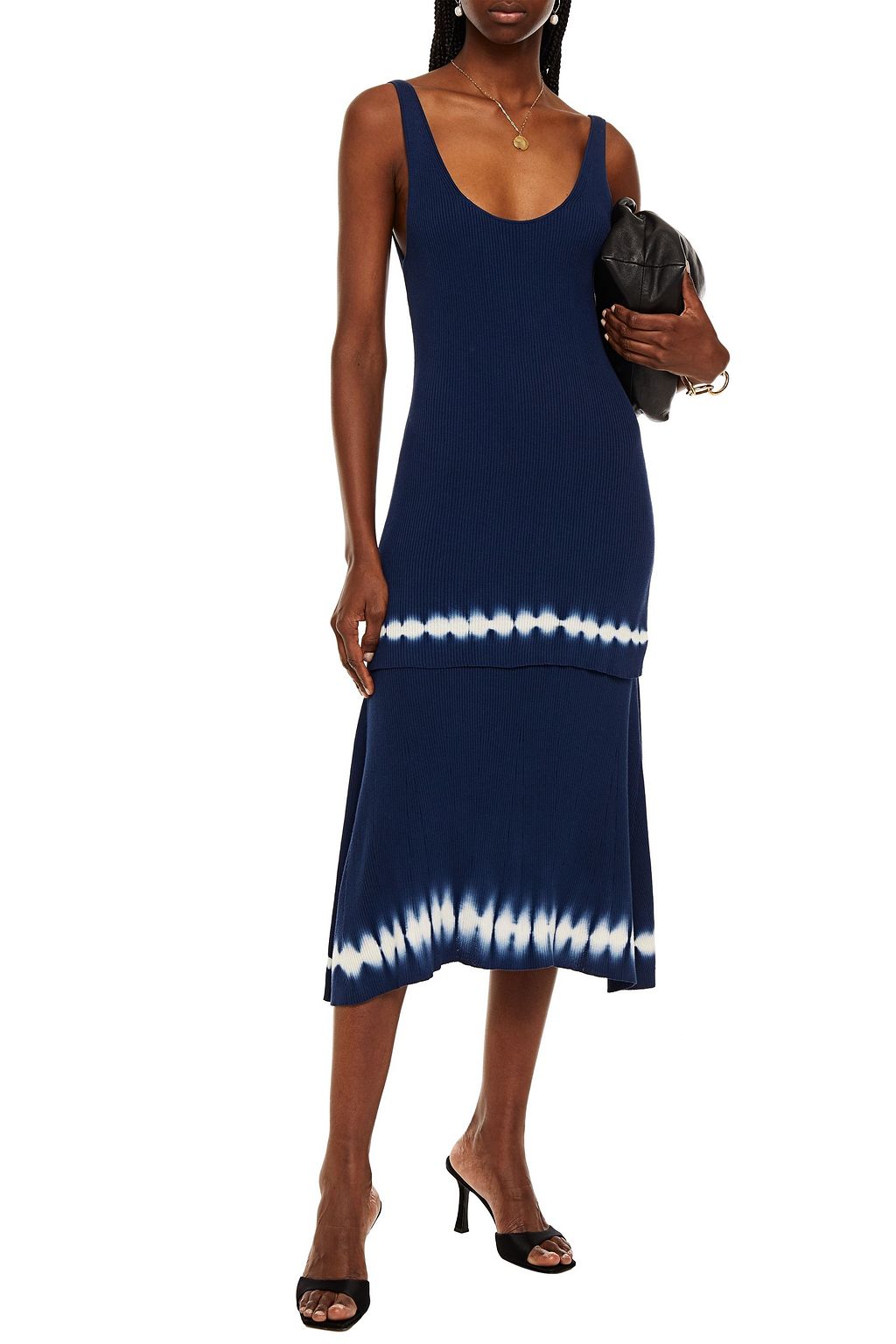 ALTUZARRA Tie-dyed ribbed cotton midi dress