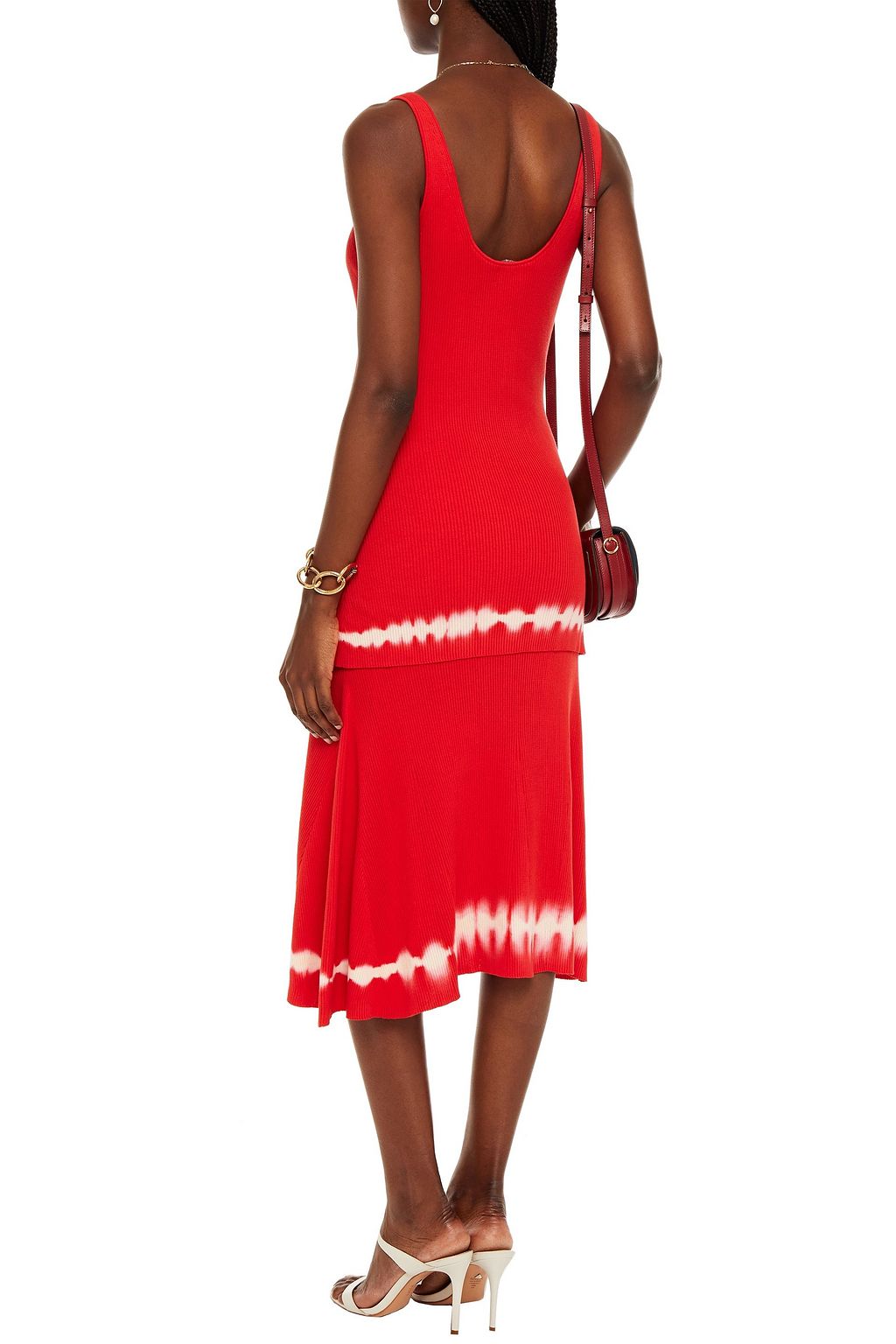 ALTUZARRA Tie-dyed ribbed cotton midi dress