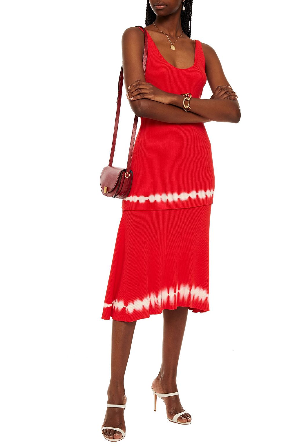 ALTUZARRA Tie-dyed ribbed cotton midi dress