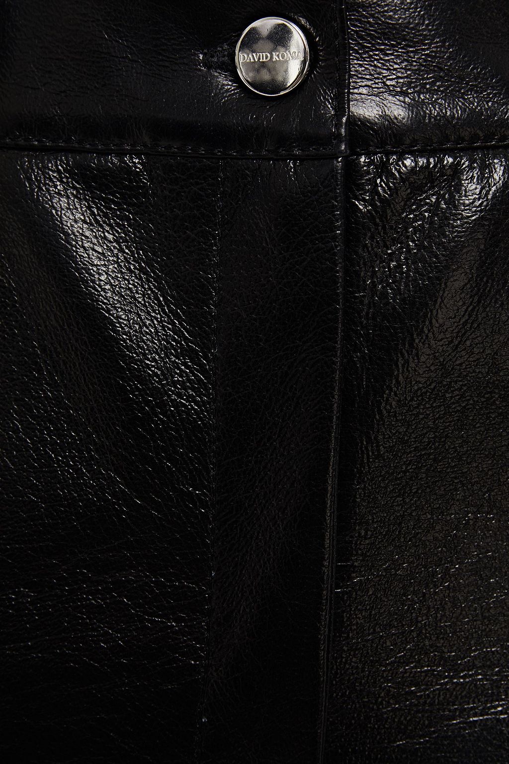 DAVID KOMA Crinkled-leather and ponte skinny pants
