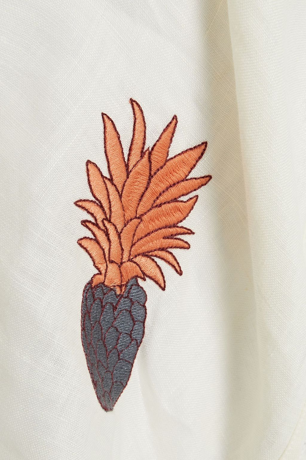 TORY BURCH Embroidered linen top