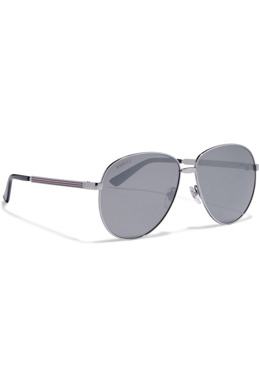 GUCCI Aviator-style silver-tone sunglasses