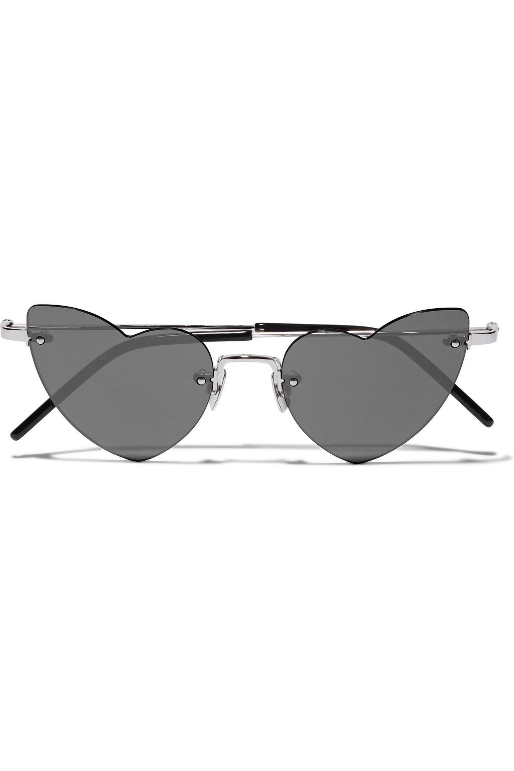 Silver Loulou cat-eye silver-tone mirrored sunglasses | Sale up to 70% off  | THE OUTNET | SAINT LAURENT | THE OUTNET