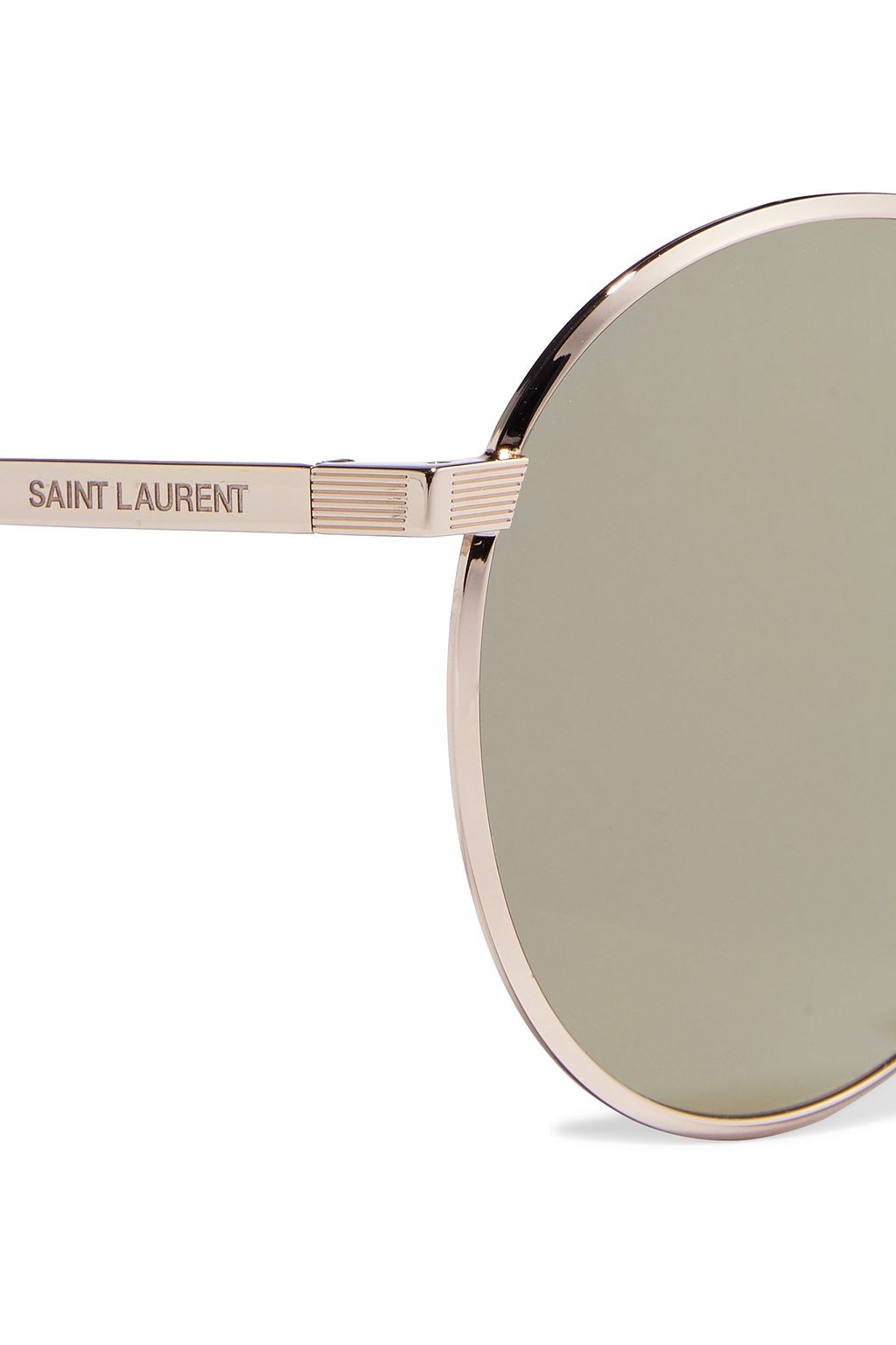 SAINT LAURENT Round-frame gold-tone mirrored sunglasses
