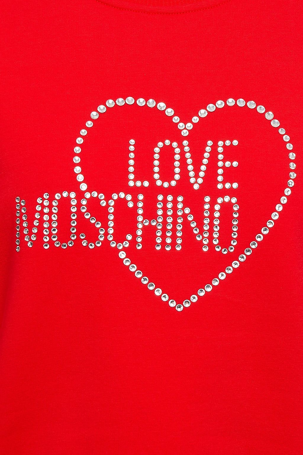 LOVE MOSCHINO Crystal-embellished cotton-blend fleece sweatshirt