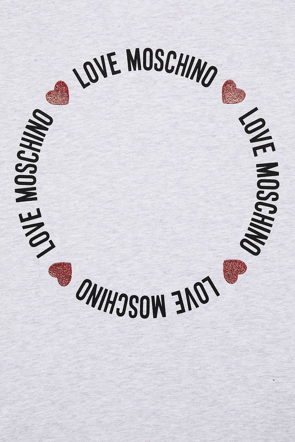 LOVE MOSCHINO Glittered printed stretch-cotton jersey T-shirt