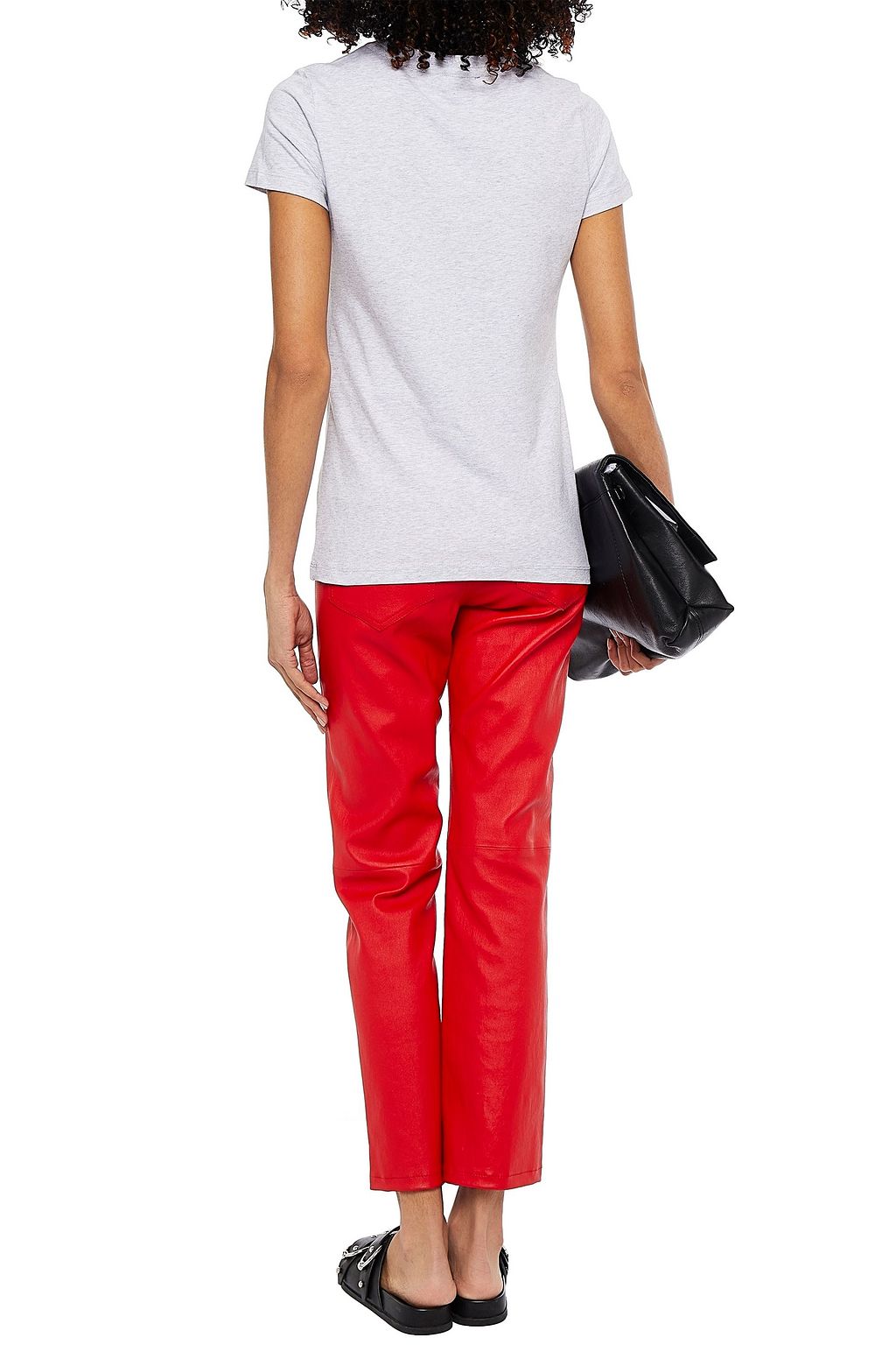 LOVE MOSCHINO Glittered printed stretch-cotton jersey T-shirt